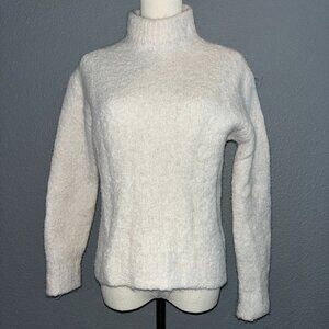 MADEWELL ALPACA BLEND CREAM TURTLE NECK NUBBY KNIT SWEATER - EUC - SIZE S
